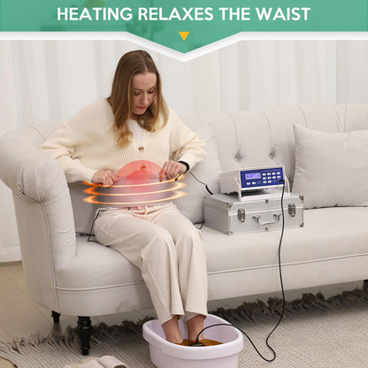 Ionic Foot Bath Detox Machine, Detox Foot Spa with Wrist Strap, Far Infrared Waistbelt and Array for Home Use, Salon Beauty Club