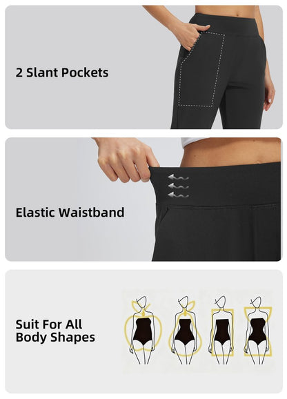Libin Women's Golf Pants Stretchy Casual Travel Pant 7/8 Ankle Pants Athletic Sweatpants Dress Business Slacks with 4 Pockets