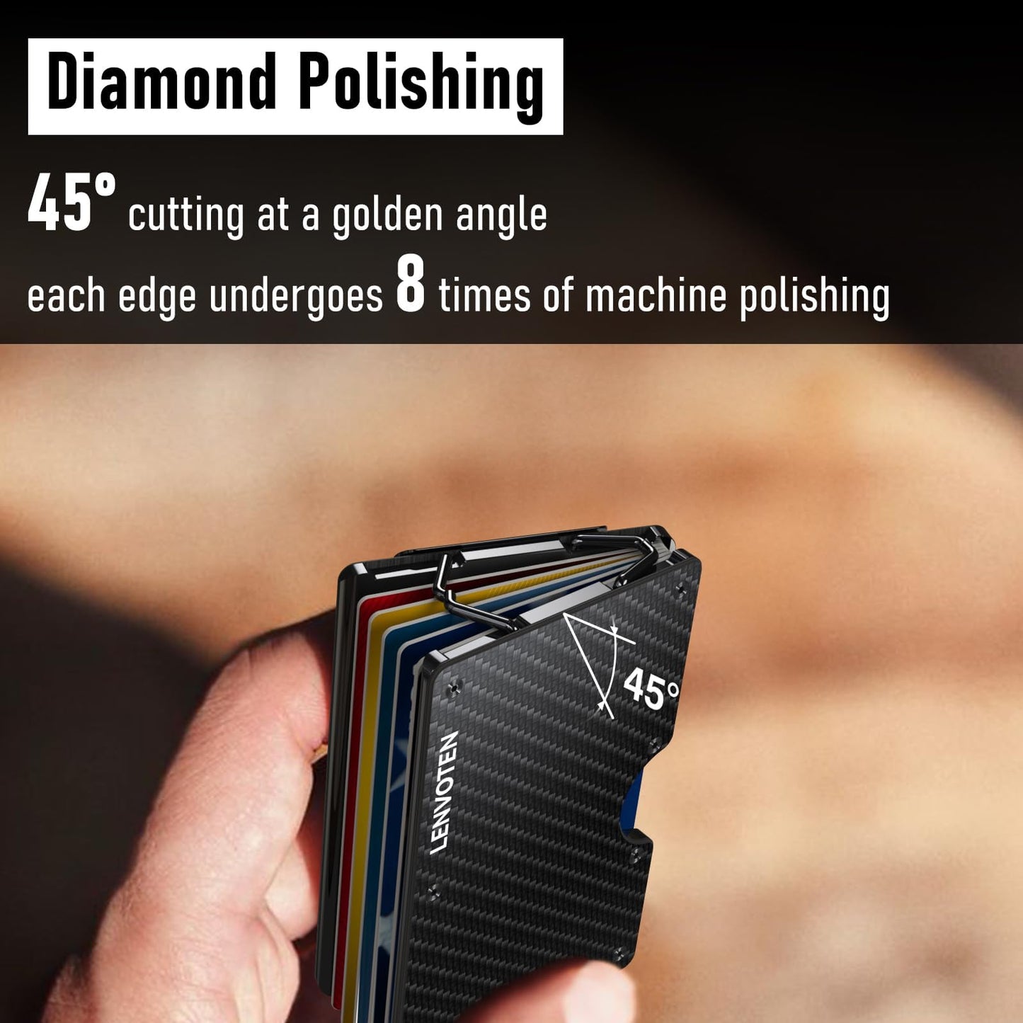Lenvoten Upgraded Hinged Minimalist Wallet for Men | Slim Metal RFID Blocking Wallet | Credit Card Holder & Money Clip Holds 20 Cards | Premium Scratch-Resistant Finish | Ideal Gift for Men