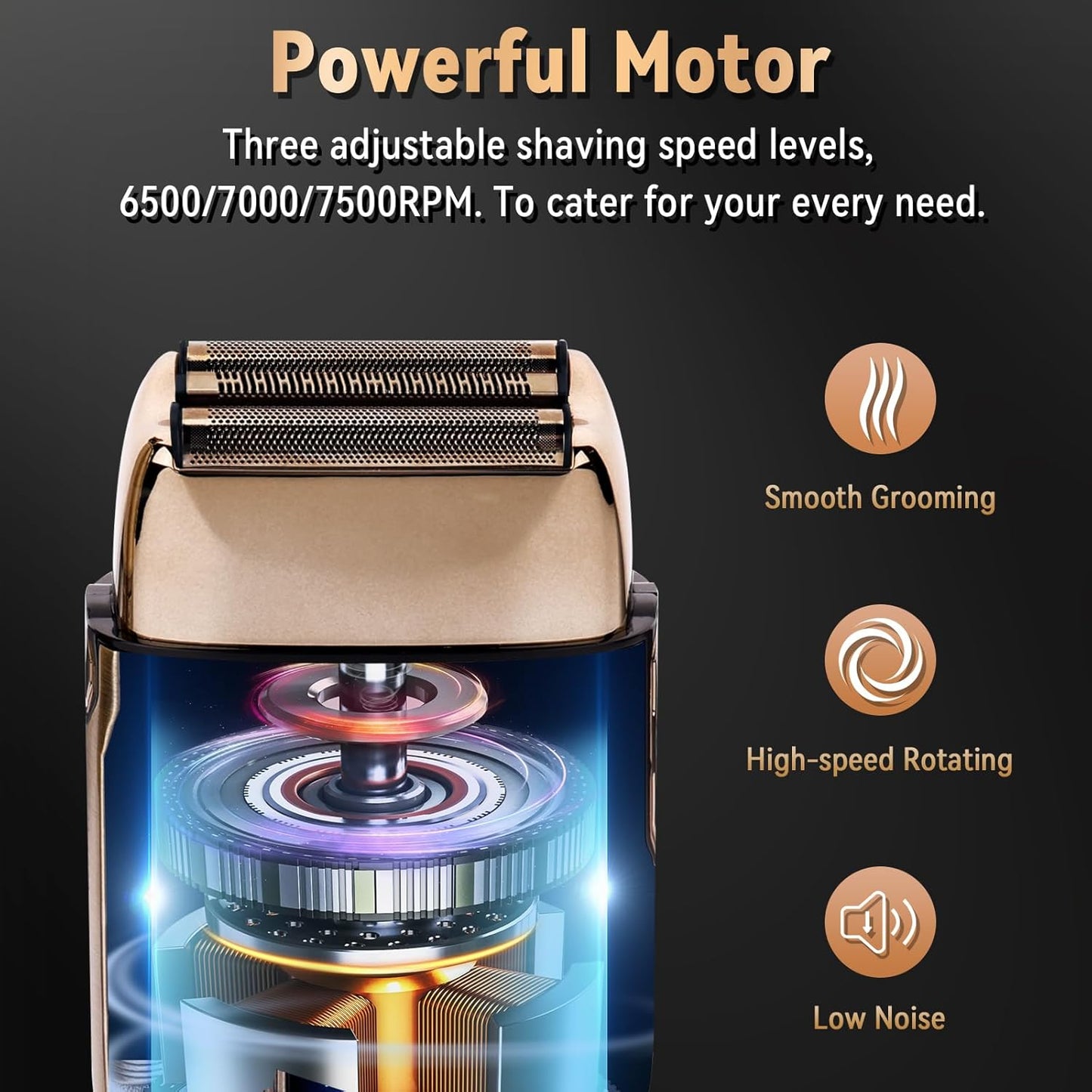 Ufree Close Shave Electric Foil Shavers for Men, 3-Speed Electric Razor, Bald Head Shavers, Face Shaving Beard Trimmer with LCD Display, Gifts for Men