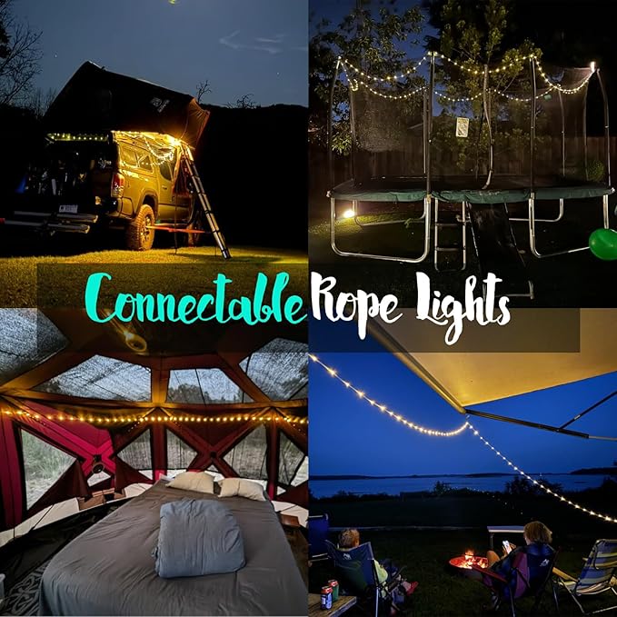 40ft 120 LED Rope Lights, Outdoor Rope Lights Plug in Outdoor Tube Light for Garden, Patio, Party, Christmas (Warm White)