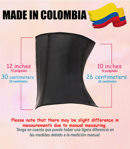 LadySlim by NuvoFit AUTHENTIC COLOMBIAN Premium Waist Trainer Cincher for Women LATEX Body Shaper Fajas Colombianas Reductoras Cinturilla Para Mujer Black M