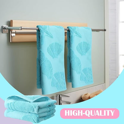 2 Pcs Coastal Hand Towels for Bathroom Ocean Beach Coastal Hand Towels 100%