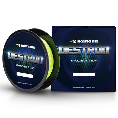 KastKing Destron Braided Fishing Line, Grass Green, 4 Stands, 10LB, 600Yds