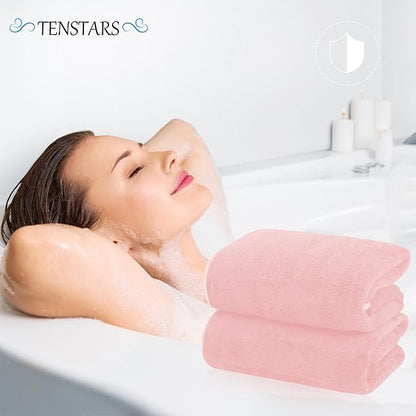 TENSTARS Silk Hemming Bath Towels