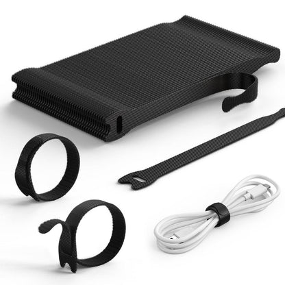 Lamicall 60PCS Reusable Cable Ties, Upgraded Tapered Tail for Effortless Threading, 6-Inch Durable Nylon Hook and Loop Cord Organizer Straps, Adjustable Cable Management for Desk, PC, Home & Office
