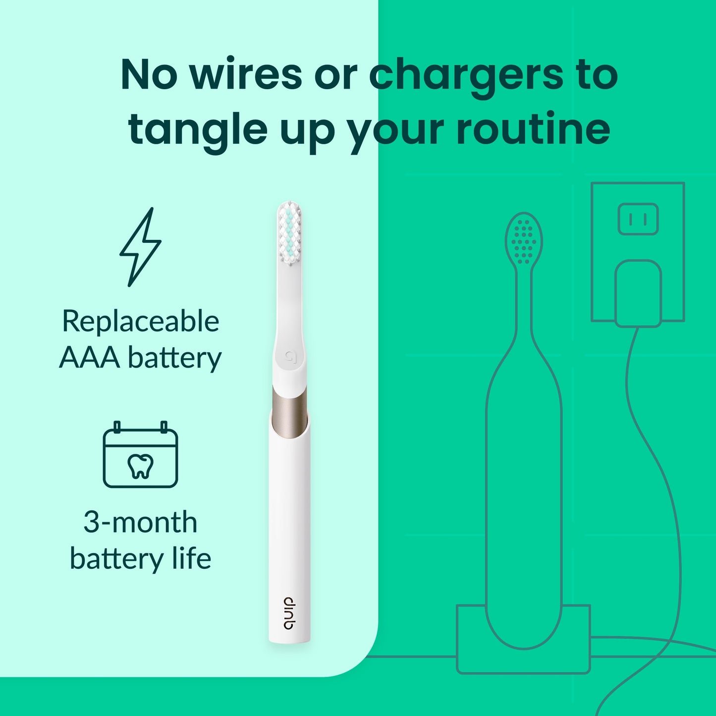 Quip Metal Sonic Electric Toothbrush for Adults - Time Travel & Soft Bristles with Travel Case & Replacement Brush Head - 3 Month Battery Life - Indigo