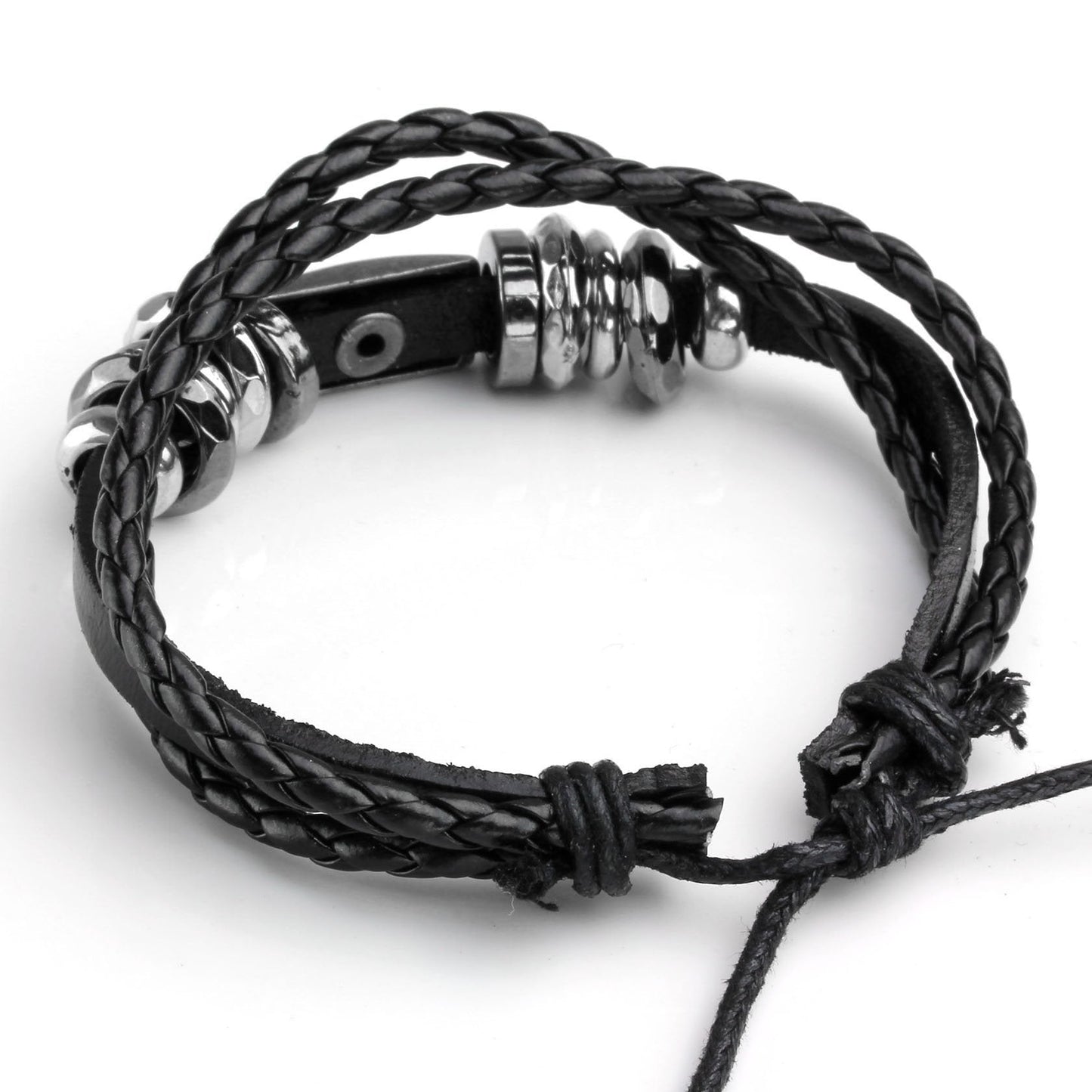Eigso 12 Pcs Men's Braided Leather Bracelets Vintage Country Cowboy Bracelet for Man Brown Wood Wristband