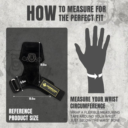 MANUEKLEAR Gym Straps, Double Leather Lifting Straps for Men Deadlift with Cushion Wrist Loop, Gym Lifting Wrist Wraps for Weightlifting