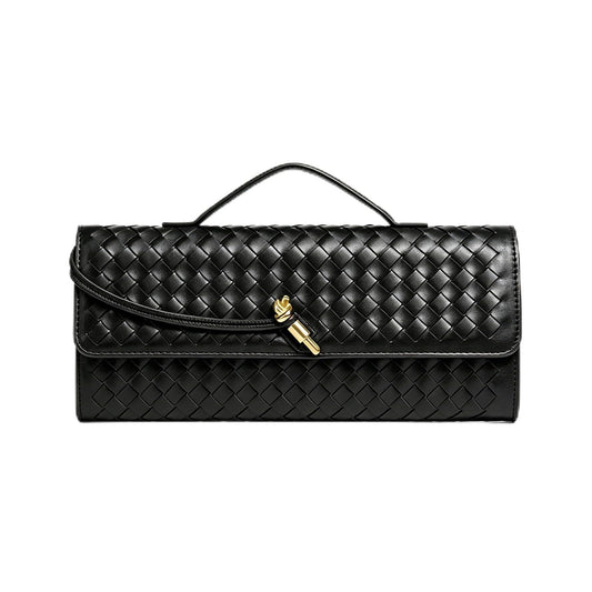 HRANRA Woven Clutch Purse for Women, Evening Handbags Crossbody Bag Purse Formal Evening Bag Clutch Bag Black Purse