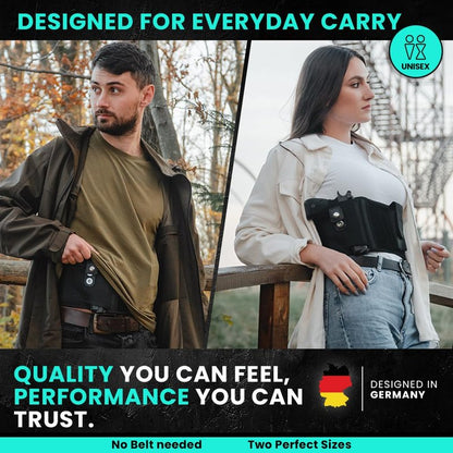 Premium Belly Band Holster for Deep Concealment, Magnetic Retention – Fits 99% of Handguns (Right, LITE Edition (one Spare mag Pouch), Regular (Belly from 28" to 44"))