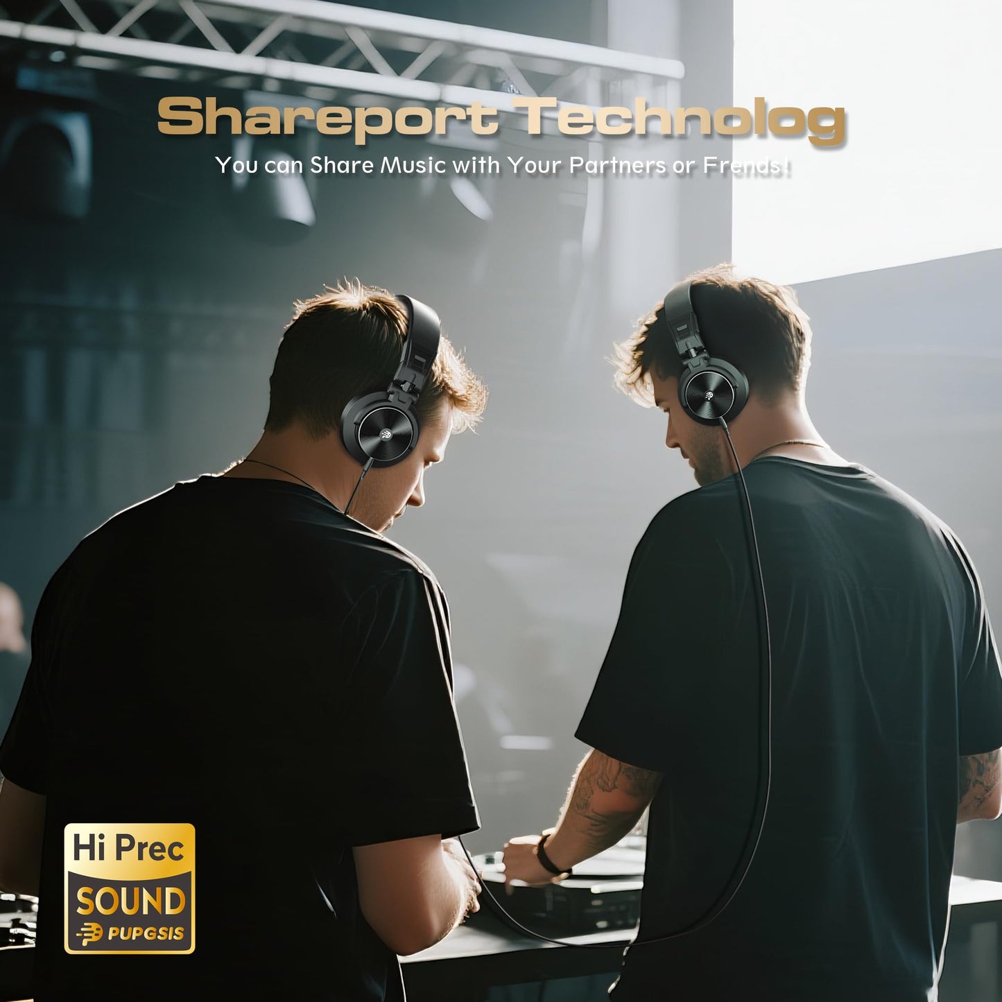 PUPGSIS Over Ear Headphones Wired: Studio Monitor Headphones - Professional 40kHz Hi-Res DJ Stereo Headphones - 1/4 to 3.5mm Audio Jack for Recording/Mixing/Podcast/Guitar/Piano