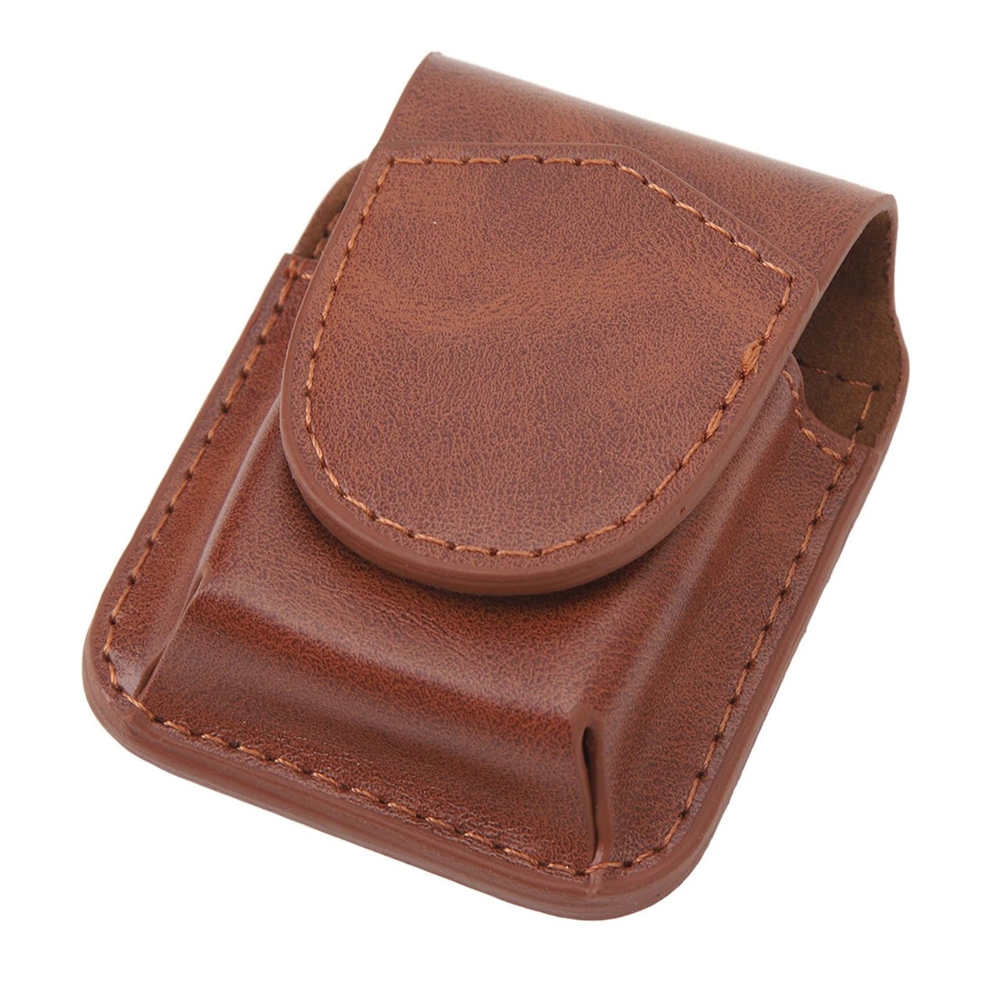 Lighter Pouch Belt Loop PU Holder Scratch Soft Lining Magnetic Buckle Lighter Waist Case Outdoor Travel (Brown)