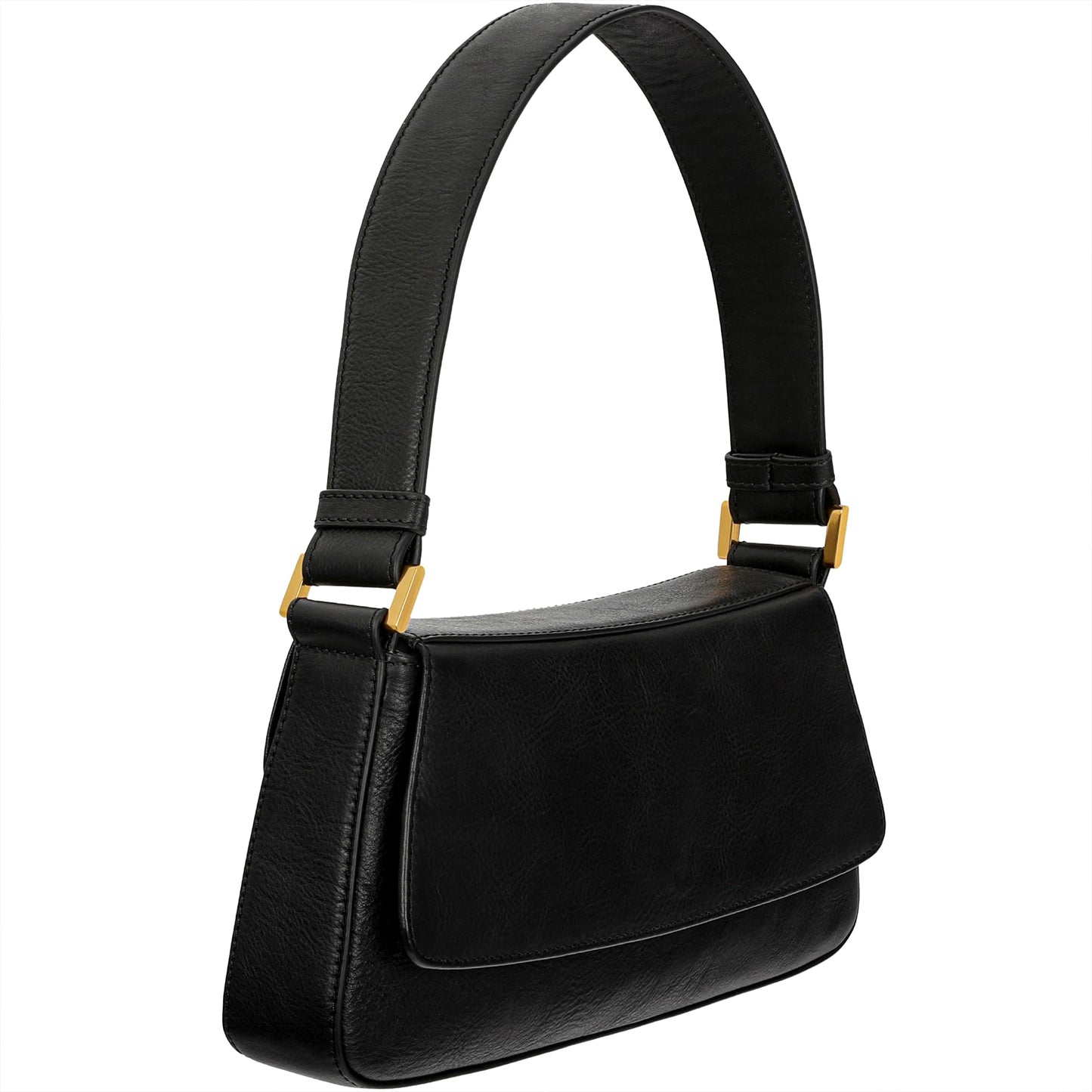 Time Resistance Leather Handbag - Full-Grain Leather Purse for Women - Shoulder Bag Made in Italy (Black)