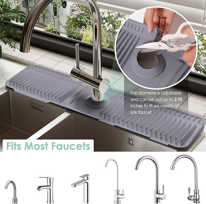 24 Inch Silicone Faucet Mat for Kitchen Sink Splash Guard