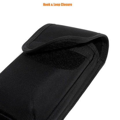 TACNEX Tactical MOLLE Phone Pouch Case Dual Mobile Holder Holster fit Belt Vest Hevay Duty Nylon Carrier Bag for Police LE Security EMS EMT Construction Range Field Outdoor Black