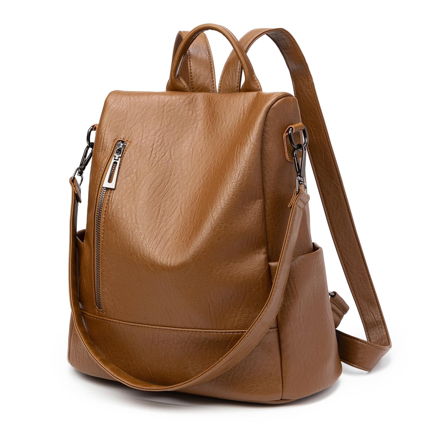 Didida Fashion Backpack Purse For Women Anti-theft Rucksack Pu Leather Lightweight Water-resistant Shoulder Bag, Brown