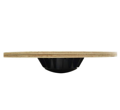 Fitvids Non-Slip Wooden Wobble Balance Board Core Trainer 15.55-inch Diameter with 360 Rotation for Stability Training, Black