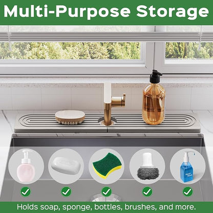 23.6 Inch Stone Faucet Mat for Kitchen Sink Splash Guard