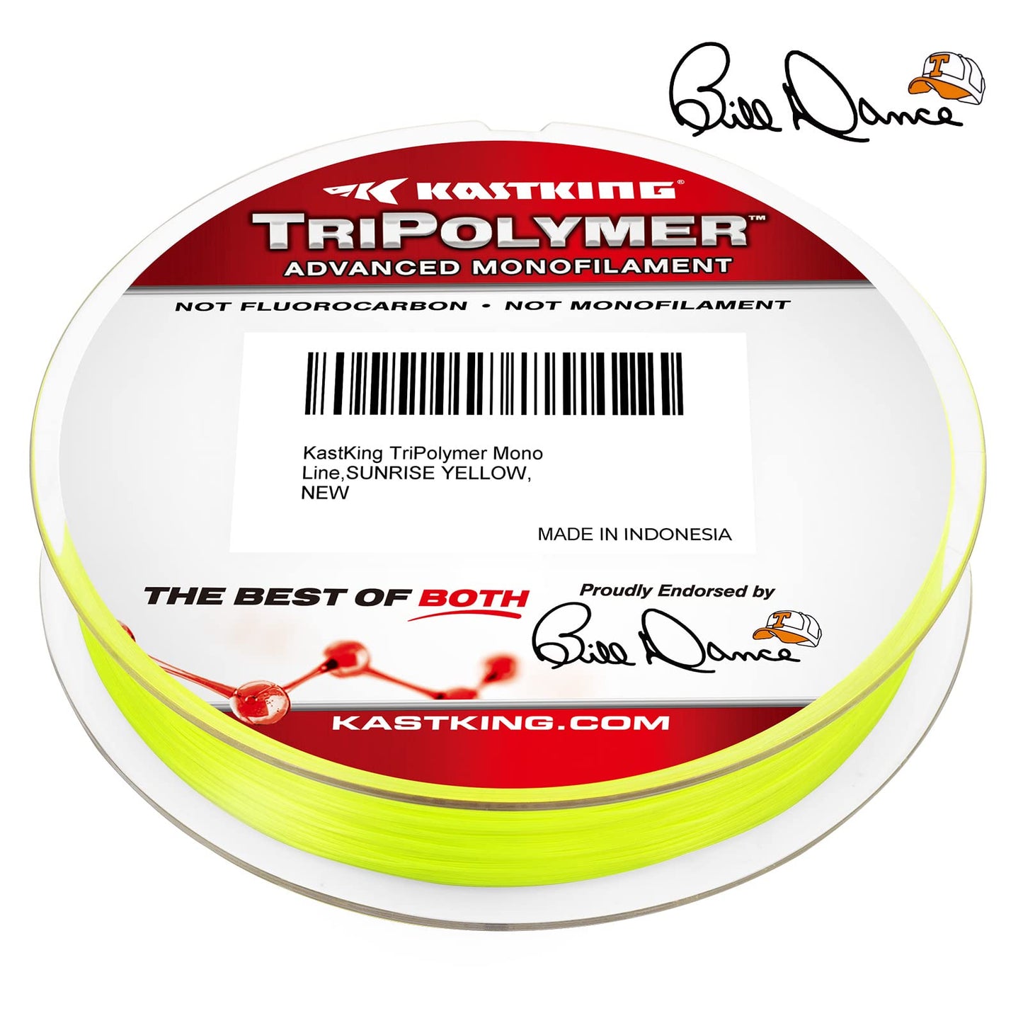 KastKing TriPolymer Advanced Monofilament Fishing Line,Sunrise Yellow,10LB,300 Yds