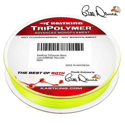 KastKing TriPolymer Advanced Monofilament Fishing Line,Sunrise Yellow,10LB,300 Yds
