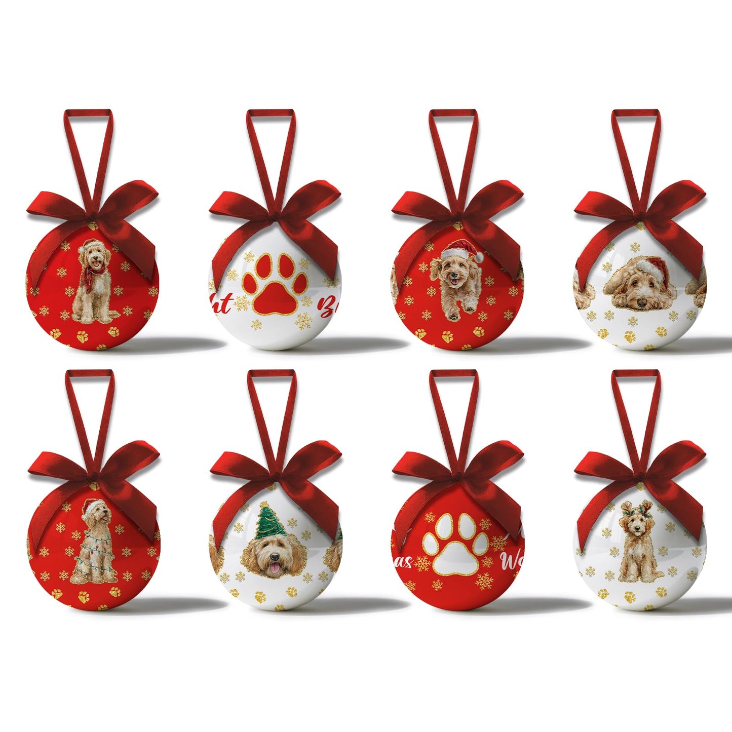 Golden Doodle Christmas Decor - Hanging Golden Doodle Ornaments Balls for Christmas Tree, Cute Decorations Ball 2.36 Inch for Xmas Tree Party Home Holiday，Xmas Gifts Set of 16Pcs