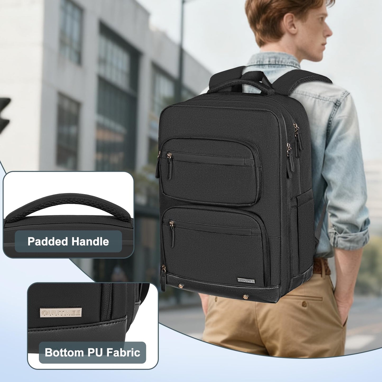 OUUTMEE Large Chef Knife Backpack, Knife Carrier Chef Utensil Case with Multiple Pockets and Slots, Knife Bags for Chefs Professional