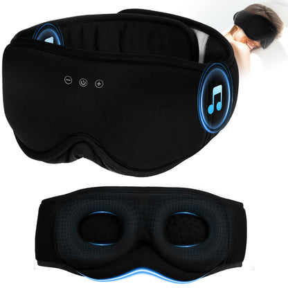 MUSICOZY Sleep Mask Headphones Bluetooth 5.4, 3D Blackout Eye Mask with Wireless Music Earphones, Hi-Fi Sound＆Long Battery Life Sleeping Headphones for Side Sleepers, Uniqe Gift for Men Women Travel