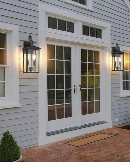 SHIMR Dusk to Dawn Outdoor Lighting 2 Pack, Large Exterior Light Fixture Wall Mount Waterproof Outdoor Wall Light Outside Lights for House Porch Garage Patio