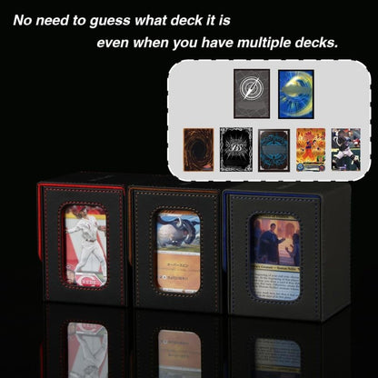 Venssu MTG Deck Box With Slot For Commander Display, Patented Design, Fits 100+ Double /120+ Single Sleeved Cards, With 2 Dividers And 1 Toploader,Compatible with board game TCG CCG (Black＆Grey)