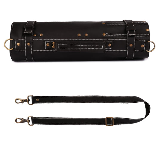 Tanner london Premium Leather Chef Knife Roll Bag – 18 Slot Knife & Tool Holder | Travel-Friendly Cutlery Organizer for Professional Chefs & Culinary Experts