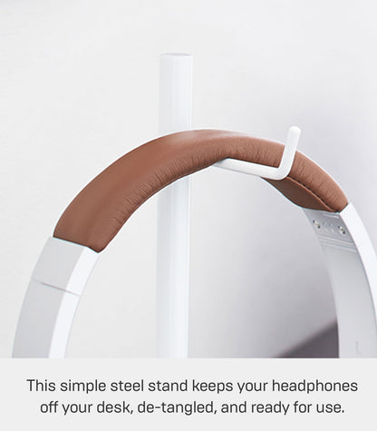 Yamazaki Home Office Desk Headphone Stand - Headset Holder - Round Base, Round, Steel