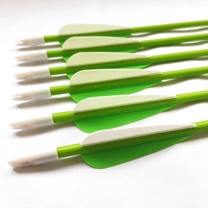 PANDARUS Youth Safetyglass Arrows 28" Fiberglass Archery 26" Target Practice Arrows(Pack of 12) (28 inch Green)