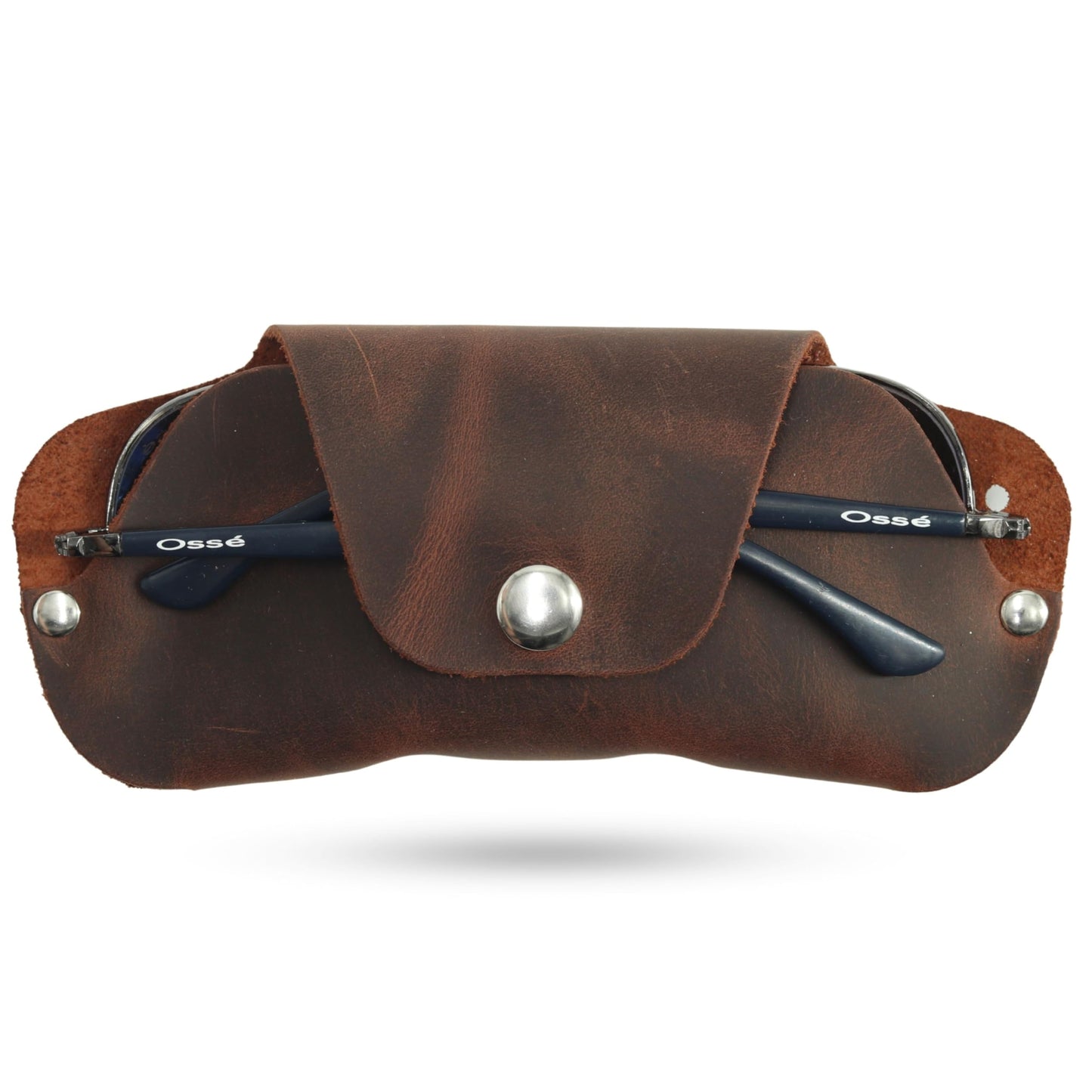 Toprank Leather Eyeglass Case - Handmade Slim Sunglasses Holder, Genuine and Universal Fit for Men and Women (Tan)