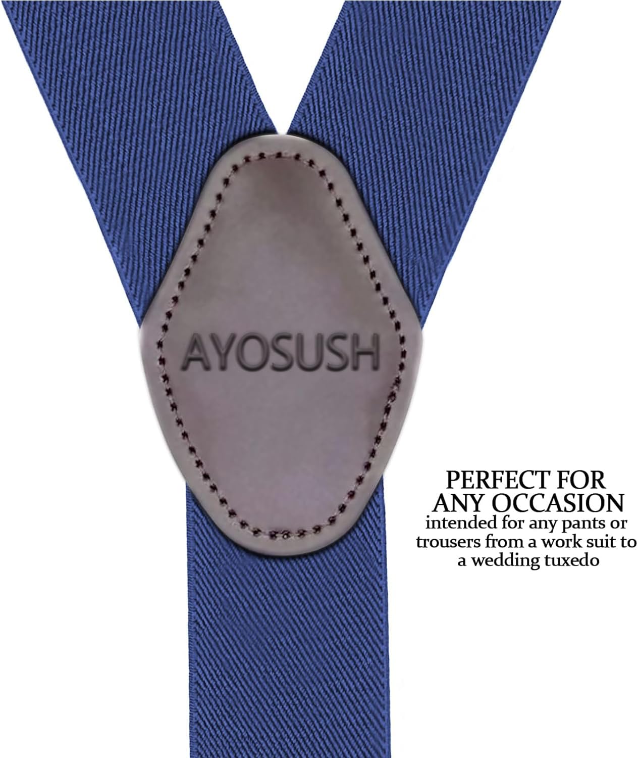 AYOSUSH Swivel Hook Suspenders for Men Big and Tall Heavy Duty Navy Hooks for Jeans Pants Business Dress