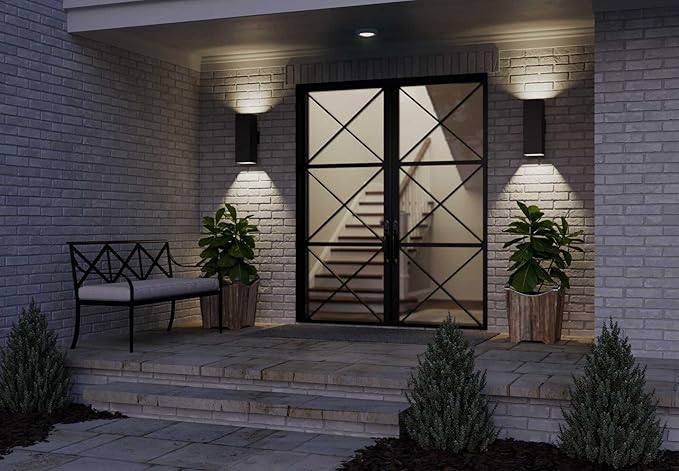 Progress Lighting 6" Aluminum Outdoor Up/Down Wall Lantern Light, Square Collection, Outdoor, P5644-30, White