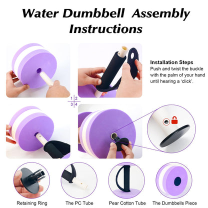 HOMNUTS Water Dumbbells Aquatic Exercise Combo Set, High Density Water Weight, Swimming Belt, Swimming Aquatic Gloves for Swim Fitness Training Water Exercise