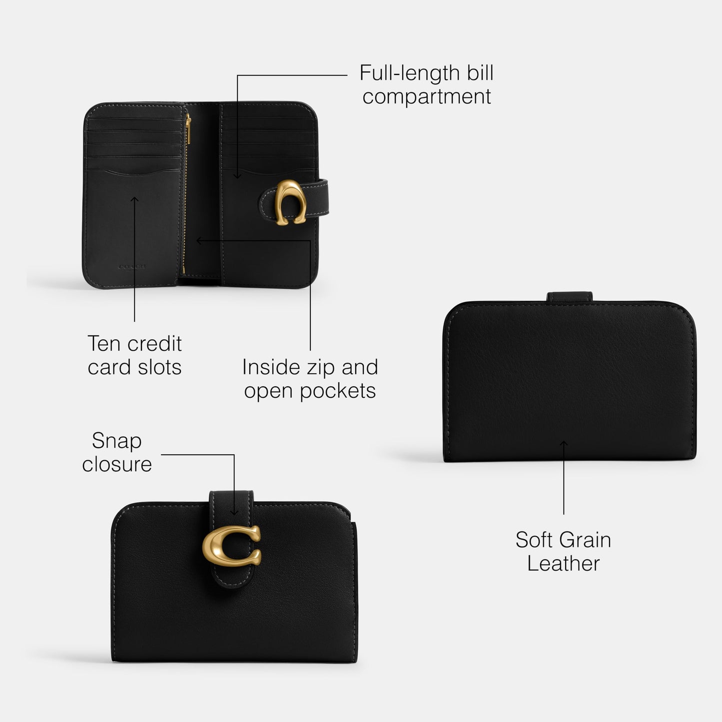 COACH Soft Grain Leather Tabby Wallet