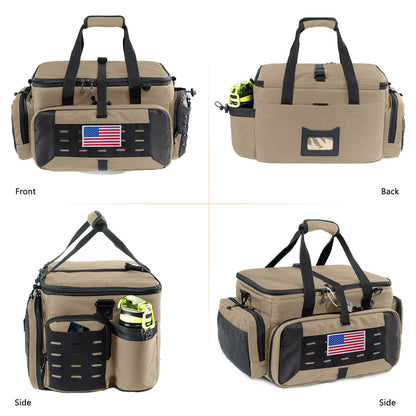 VIGEGARI Large Pistol Range Bag Shooting - Tactical Gun Range Bag with 2 Pistol Cases, Gun Bags for Handguns, Womens Gun Bag for Men, Gun Carrying Duffle Bag for Gun Accessories