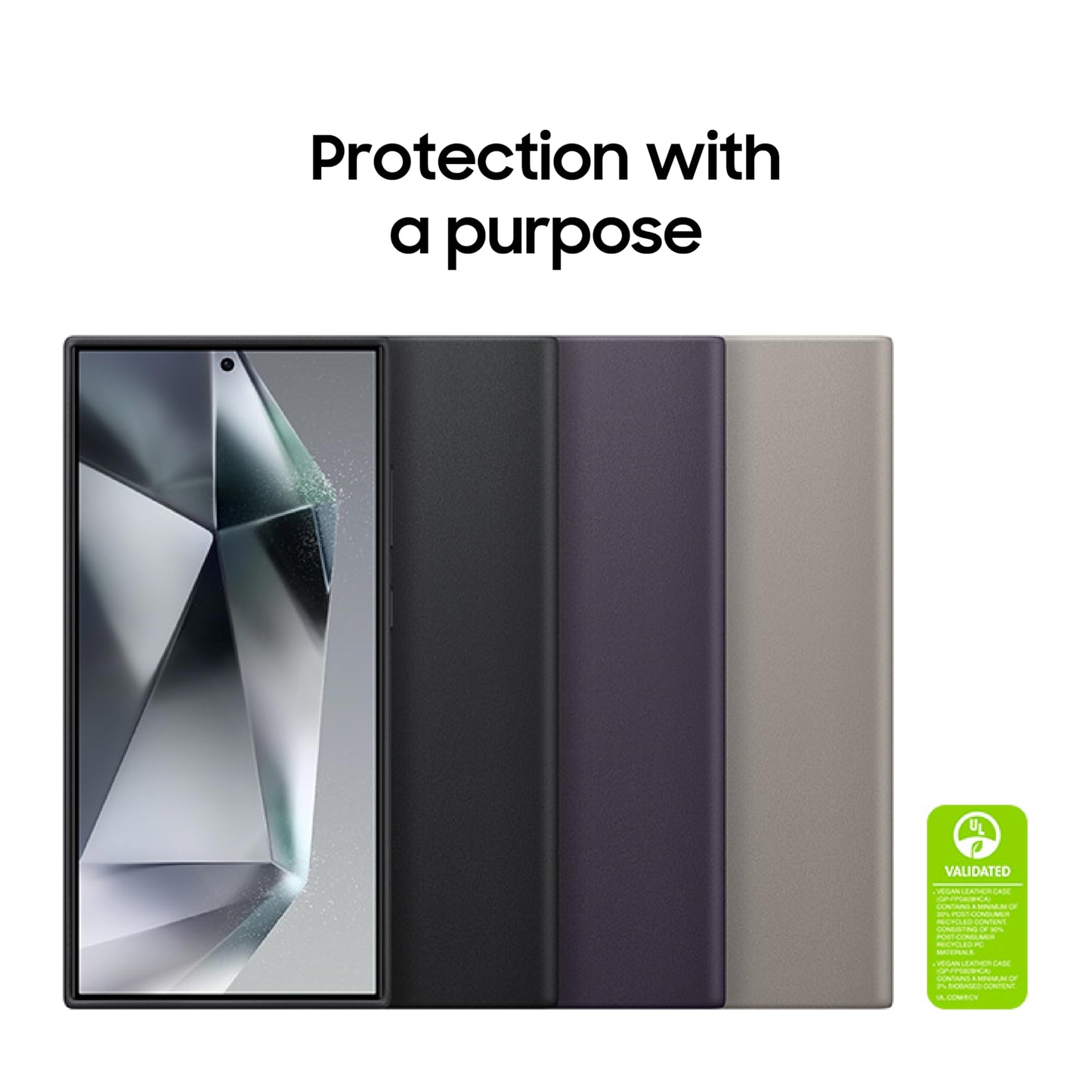 SAMSUNG Galaxy S24 Ultra Vegan Leather Phone Case, Protective Cover with Soft Touch, Elegant Design, Scratch Protection, US Version, GP-FPS928HCAVW, Dark Violet