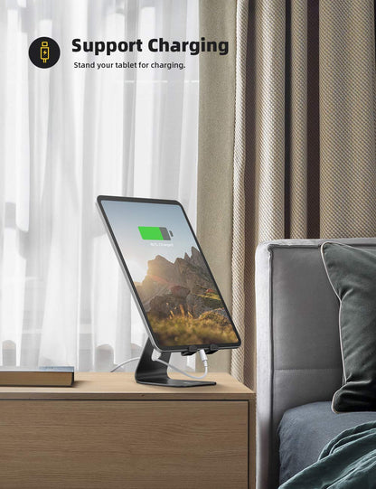 Lamicall Tablet Stand, Tablet Holder for Desk - Multi-Angle Adjustable Tablet Desktop Dock Cradle, Compatible with iPad Pro 11, 12.9, Air, Mini, Fire HD, Galaxy Tab, and Other 4-13" Tablets, Black
