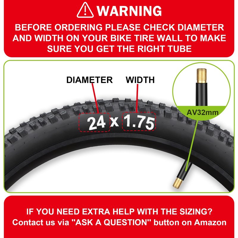 24" Bicycle Tubes Fit 1.75/1.95/2.125, 4 Pack Bike Interior Tube - Schrader Valve with 2 Tire Levers, Professional Bike Inner Tube Anti-Puncture for Road MTB Bike by Hydencamm
