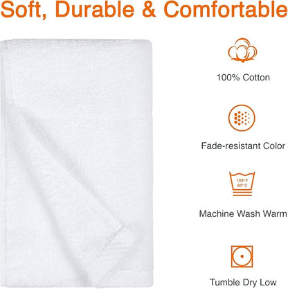 Amazon Basics 8-Pack Soft, Highly Absorbent, Quick-Dry Hand Towels, 100% Cotton