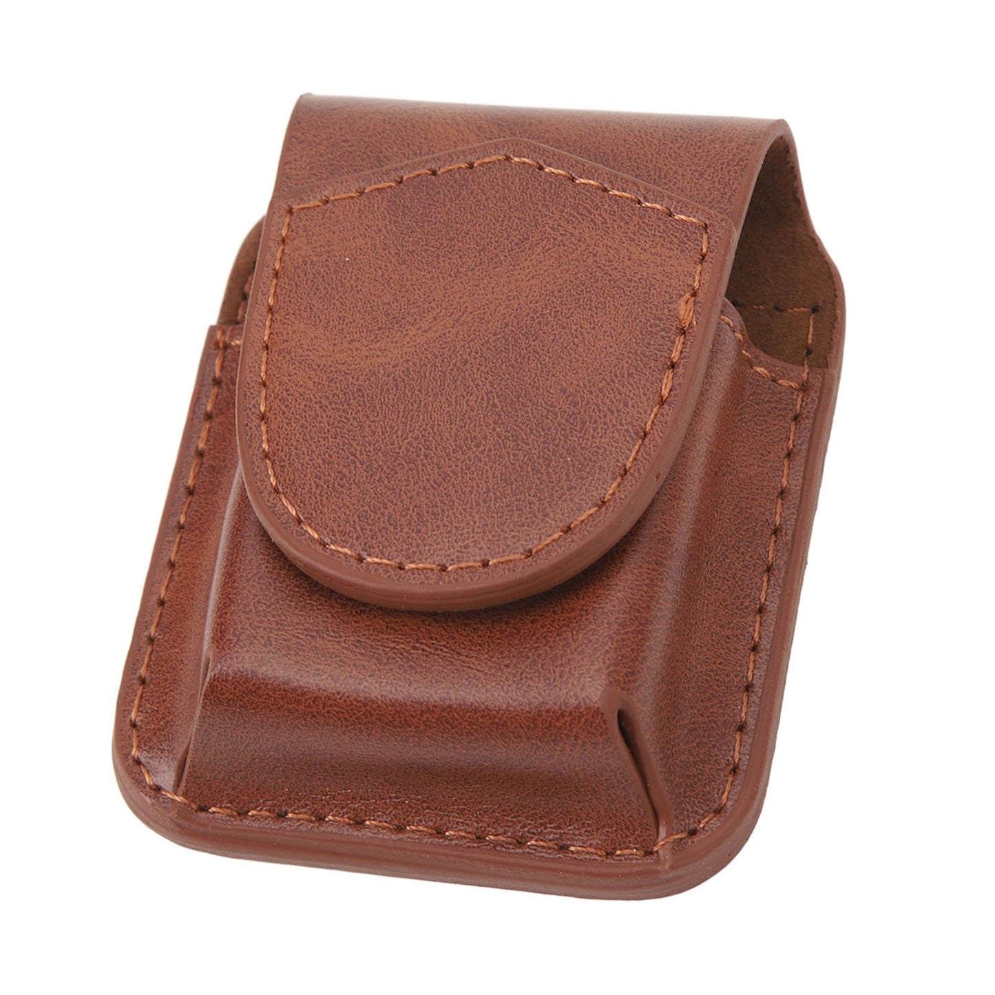 Lighter Pouch Belt Loop PU Holder Scratch Soft Lining Magnetic Buckle Lighter Waist Case Outdoor Travel (Brown)