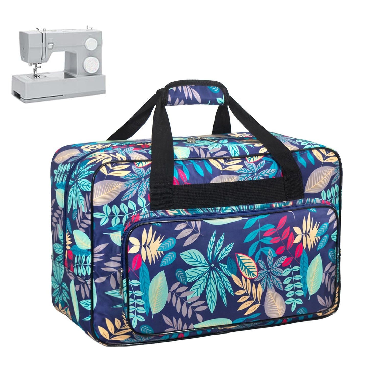 Haroranax Sewing Machine Carrying Case, Sewing Machine Carrying Case Tote Bag, Universal Tote Storage Bag with Pockets and Handles, Suitable for Most Standard Singer, Janome (Light Blue)