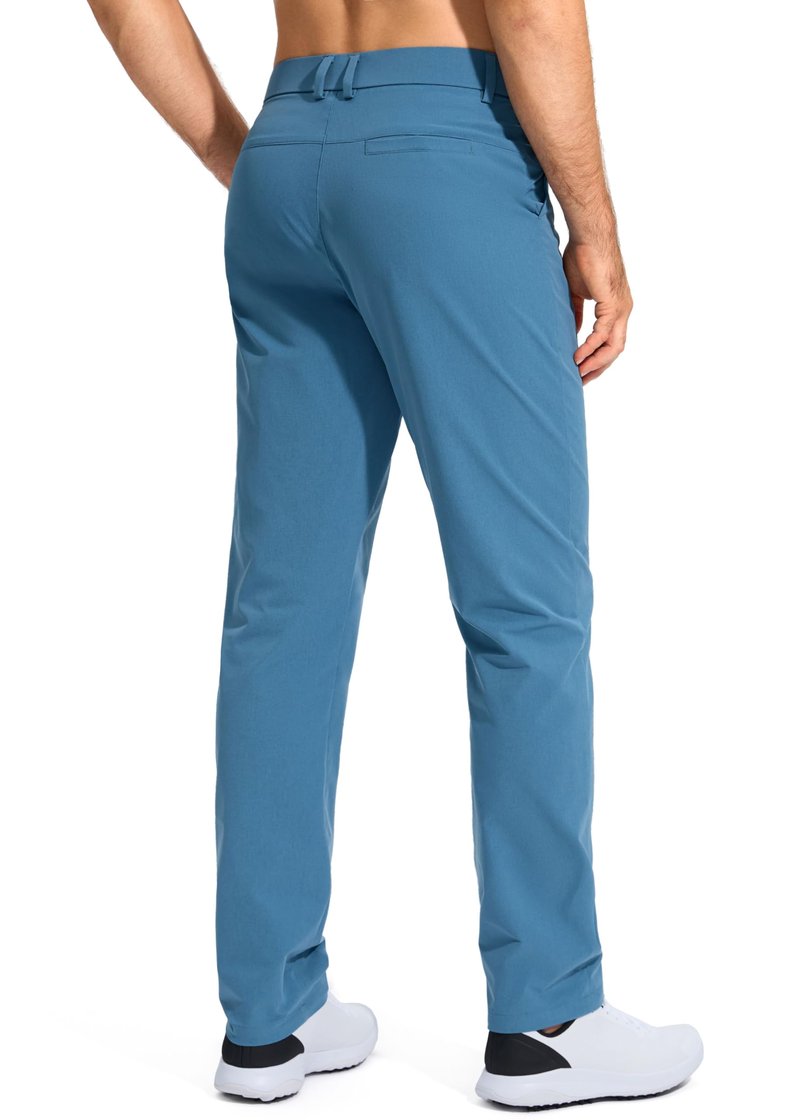 Pudolla Men's Golf Pants Mens Dress Pants Stretch Work Pants 34 Lightweight Quick Dry Slacks Casual Trousers with Pockets(Stone Slab Blue 38Wx34L)