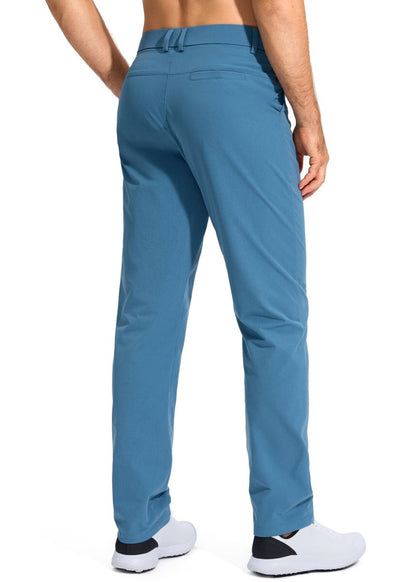 Pudolla Men's Golf Pants Stretch Work Dress Pants Men's Dress Pants 32 Lightweight Quick Dry Trousers with Pockets(Stone Slab Blue 35Wx32L)