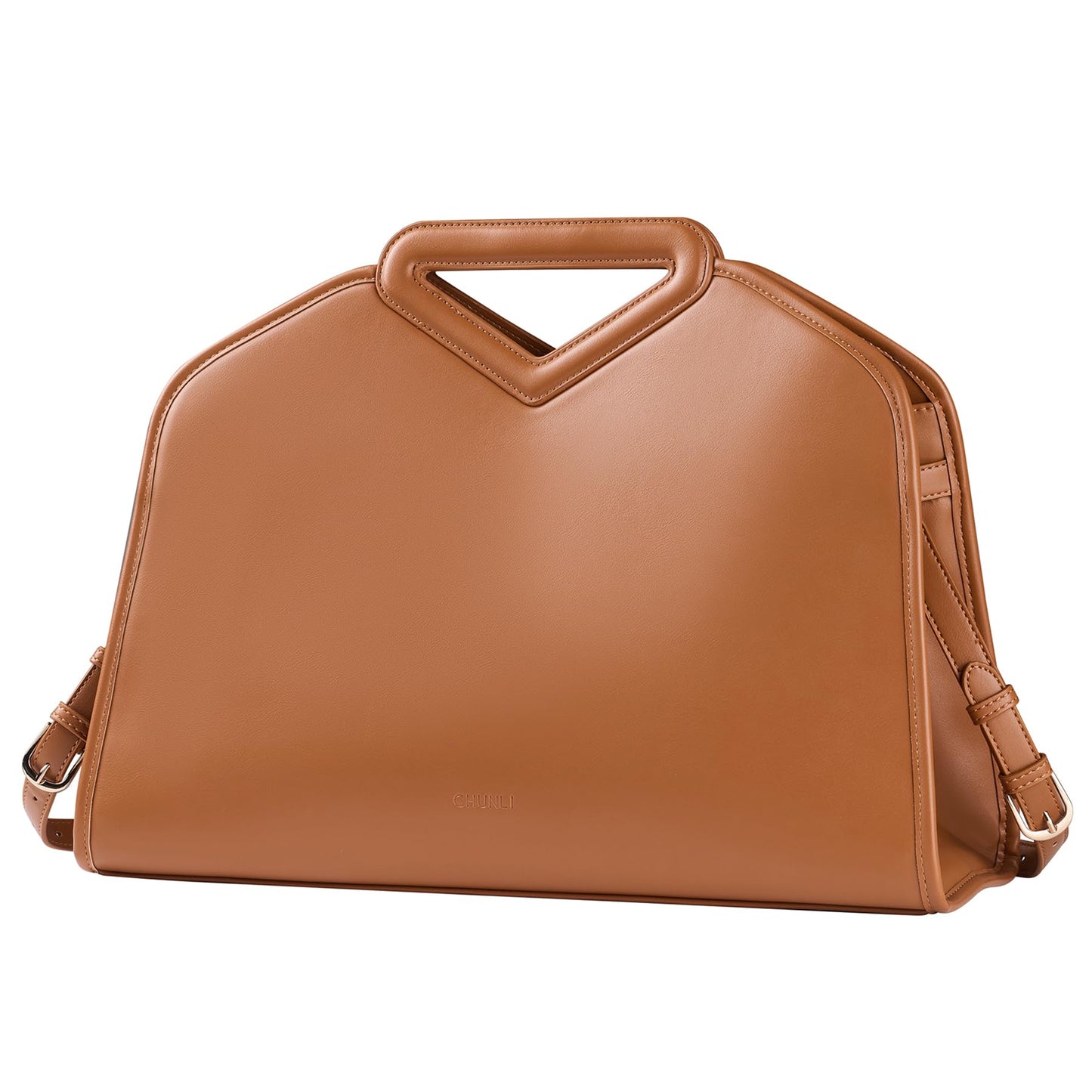 CHUNLI 16 Inch Laptop Bag for Women, Waterproof Tote Computer Bag for Work Business, PU Leather Briefcase Purses Handbag