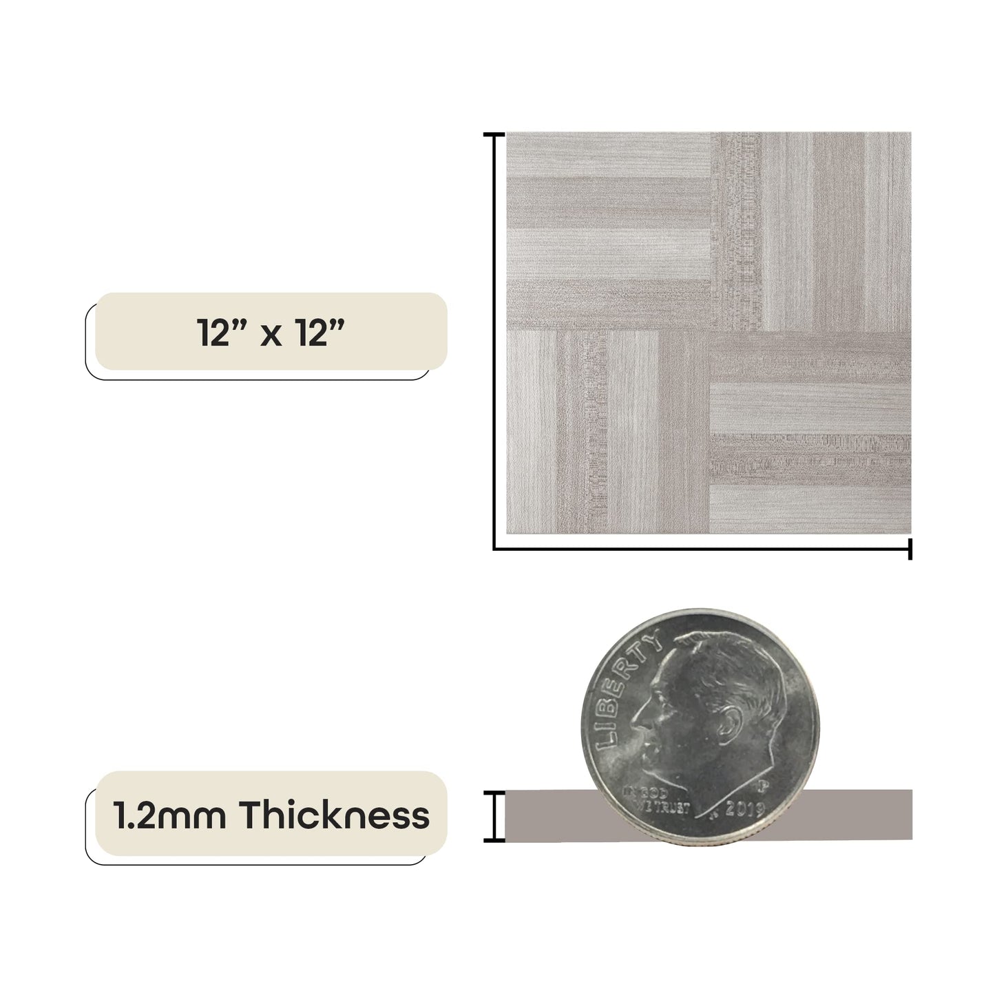 Tivoli Self Adhesive Vinyl Floor Tiles, 45 Tiles - 12" x 12", Light Oak Plank-Look - Peel & Stick, DIY Flooring for Kitchen, Dining Room, Bedrooms, Basements & Bathrooms by Achim Home Decor