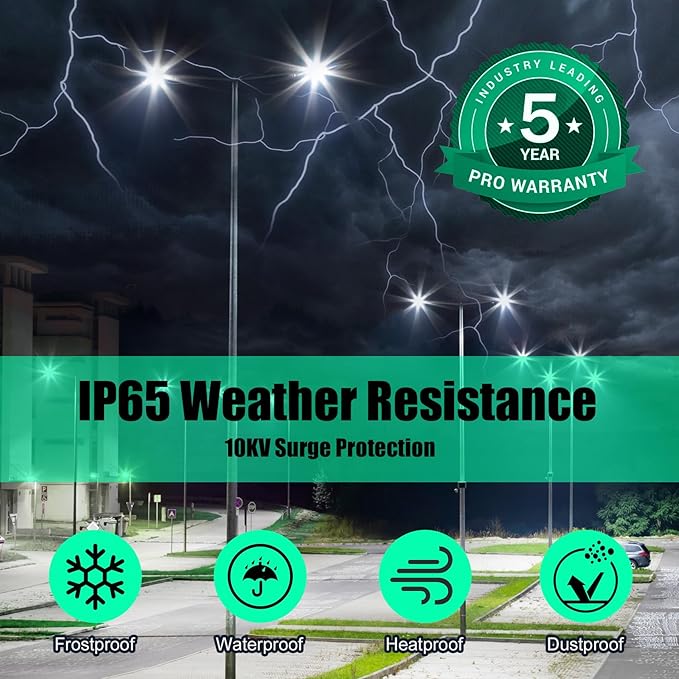 BBESTLED 320W Commercial Light Parking Lot Slip Fitter Mount, Stadium Lights Outdoor, UL DLC Listed 44800LM IP65 5000K LED 320W Backyard Tennis Court Area Street Pole Lighting, LED Parking Lights